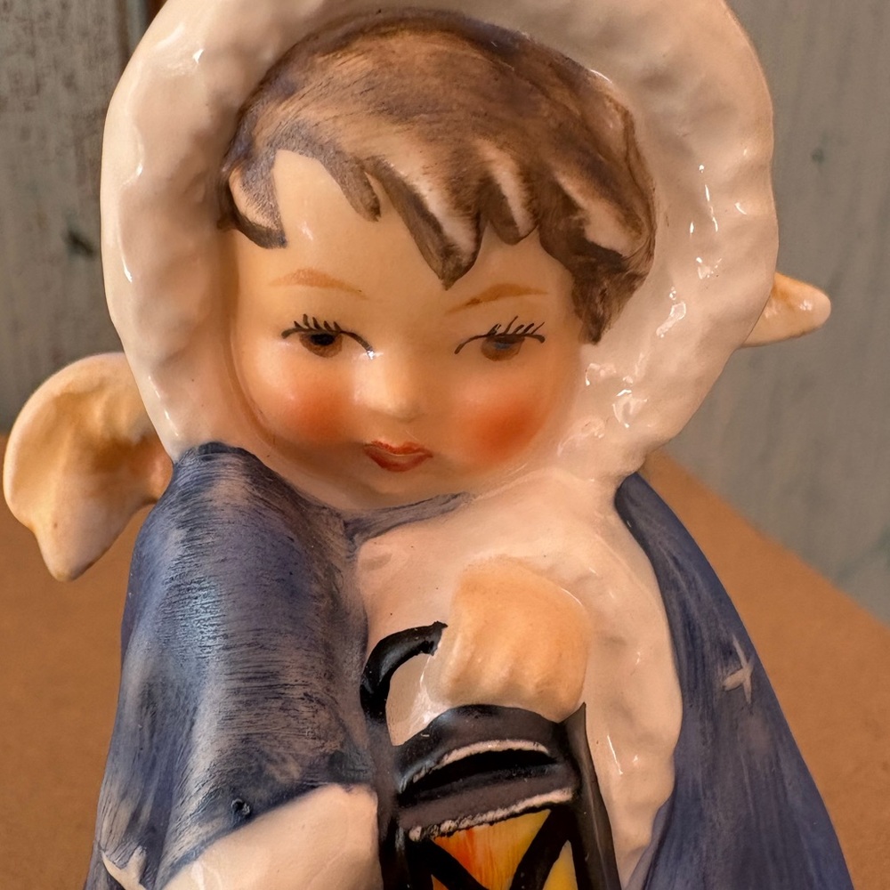 Vintage Ceramic “Girl with Lantern” in Blue & Cream by Goebel - Picture 9 of 11